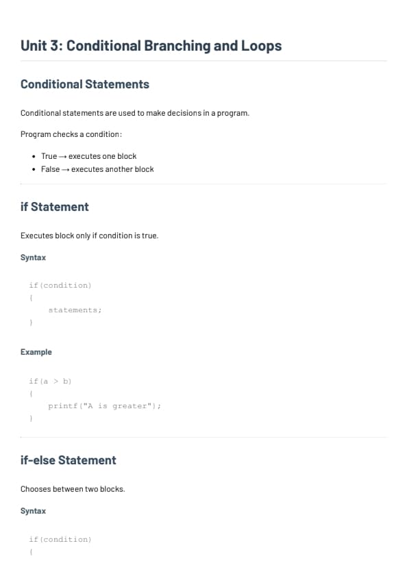 Conditional Branching & Loops
