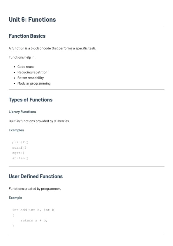 Functions Notes