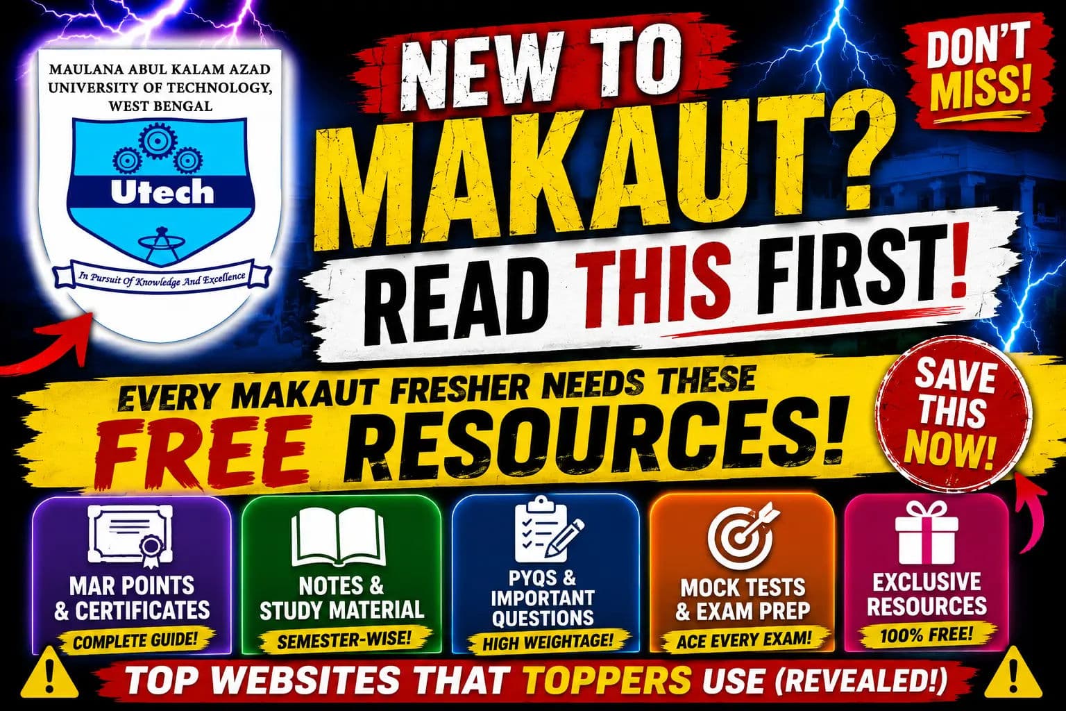 MAR points, PYQs, Notes : MAKAUT Ultimate Fresher's Guide